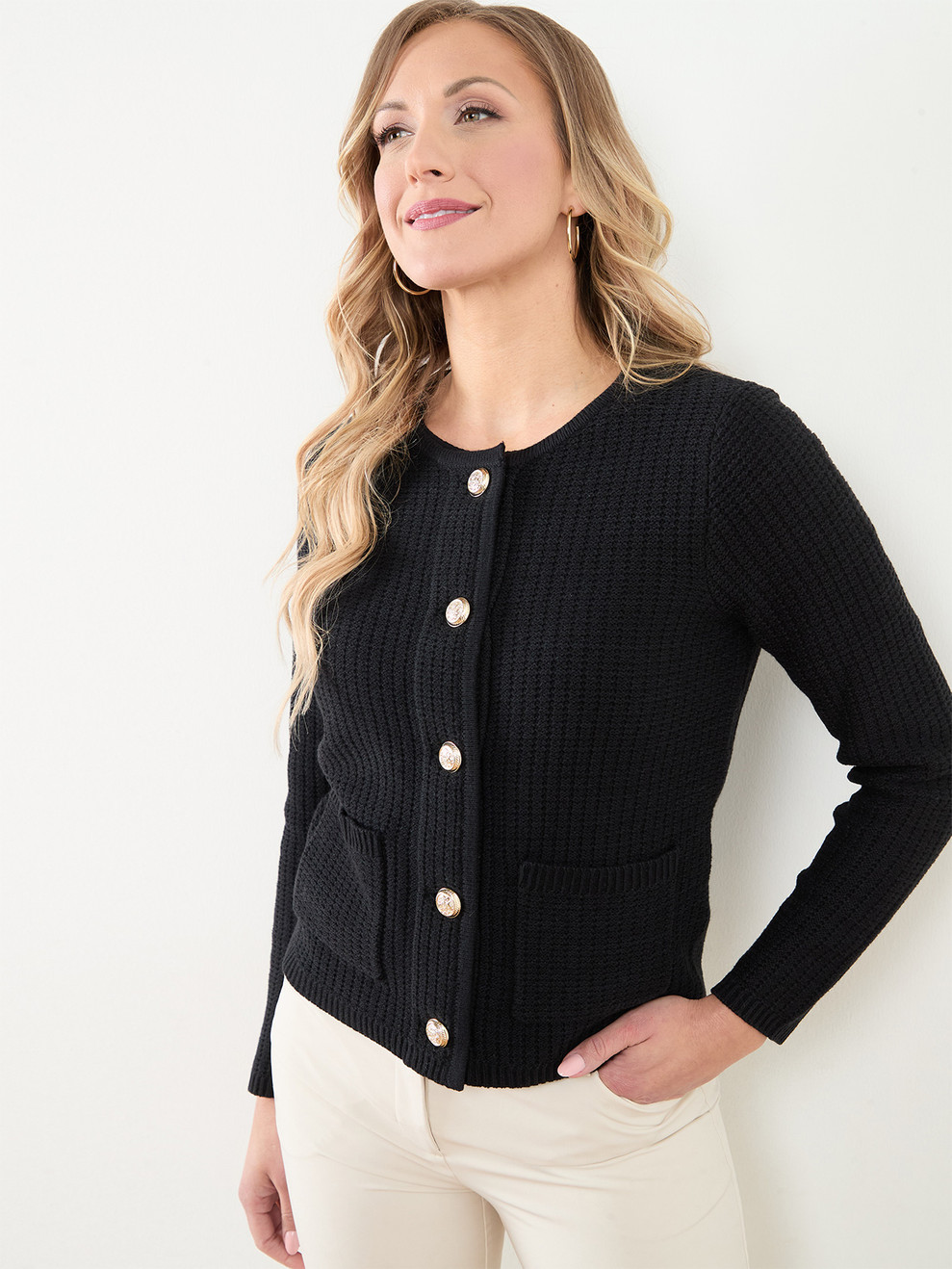 Button Front Knit Cardigan