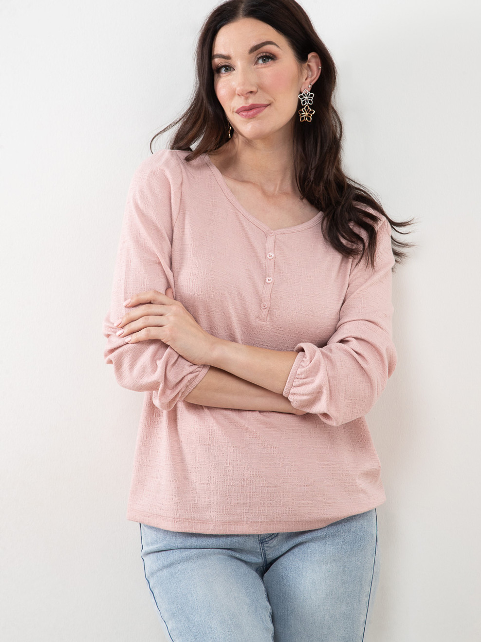 Relaxed Fit Henley Top