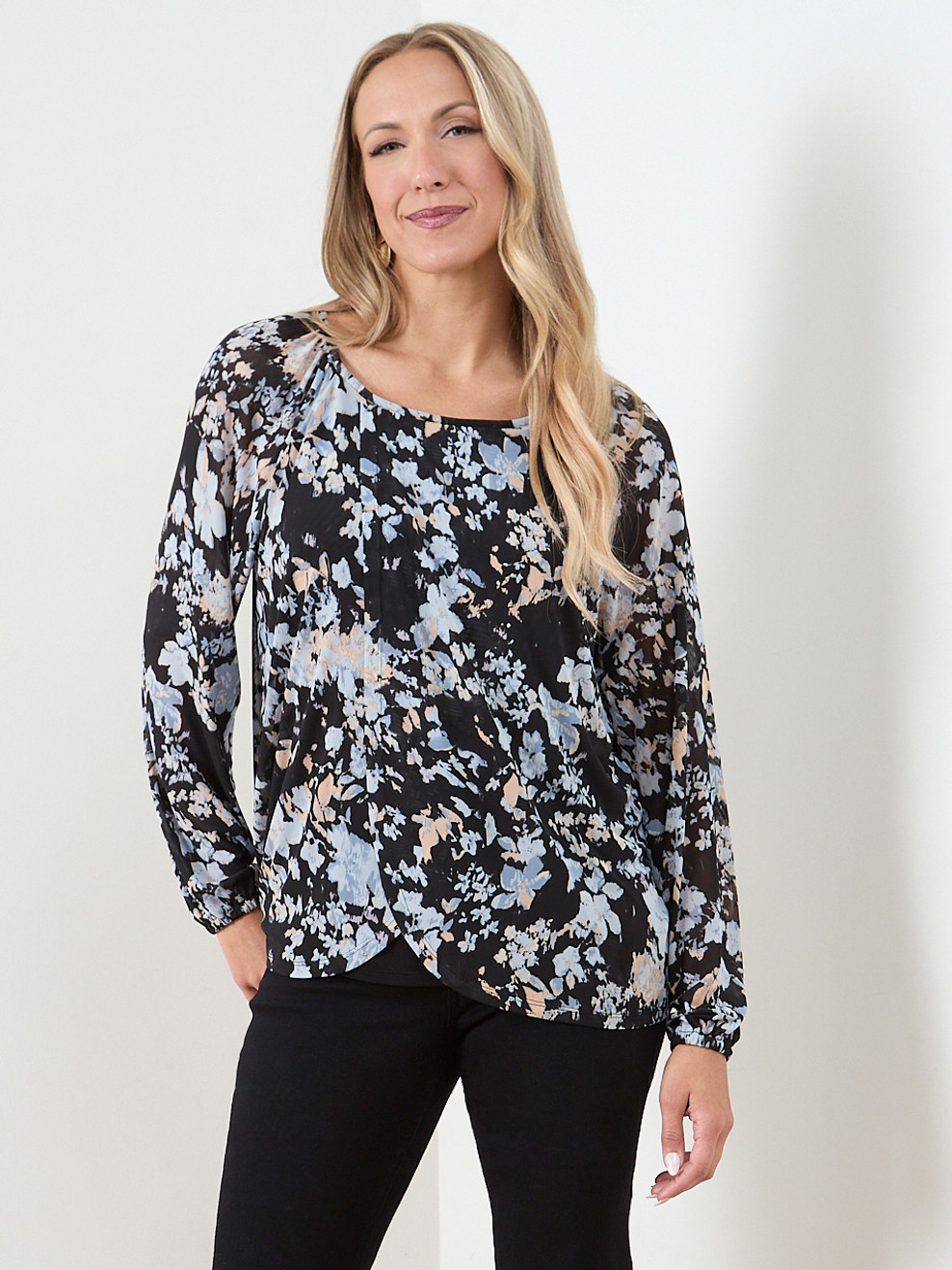 Long Sleeve Mesh Tulip Top