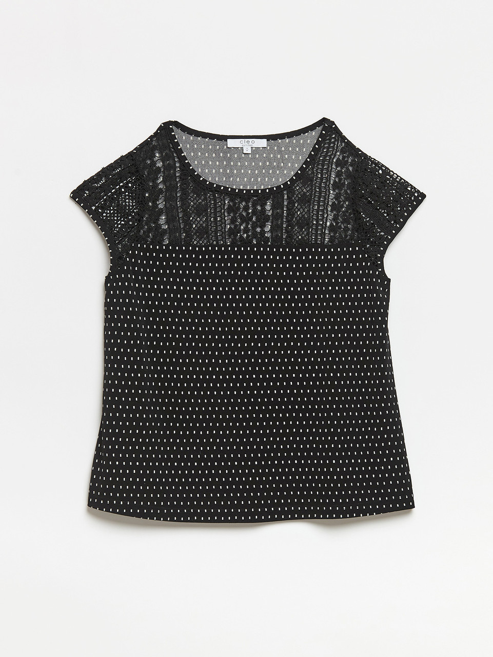 Petite Lace Yoke Sleeveless Top