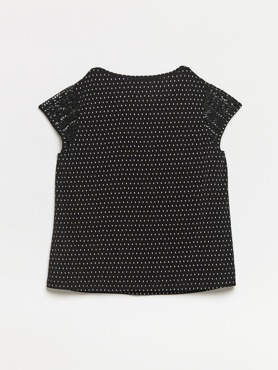 Petite Lace Yoke Sleeveless Top