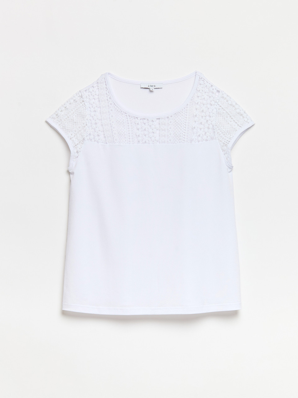 Lace Yoke Top in White