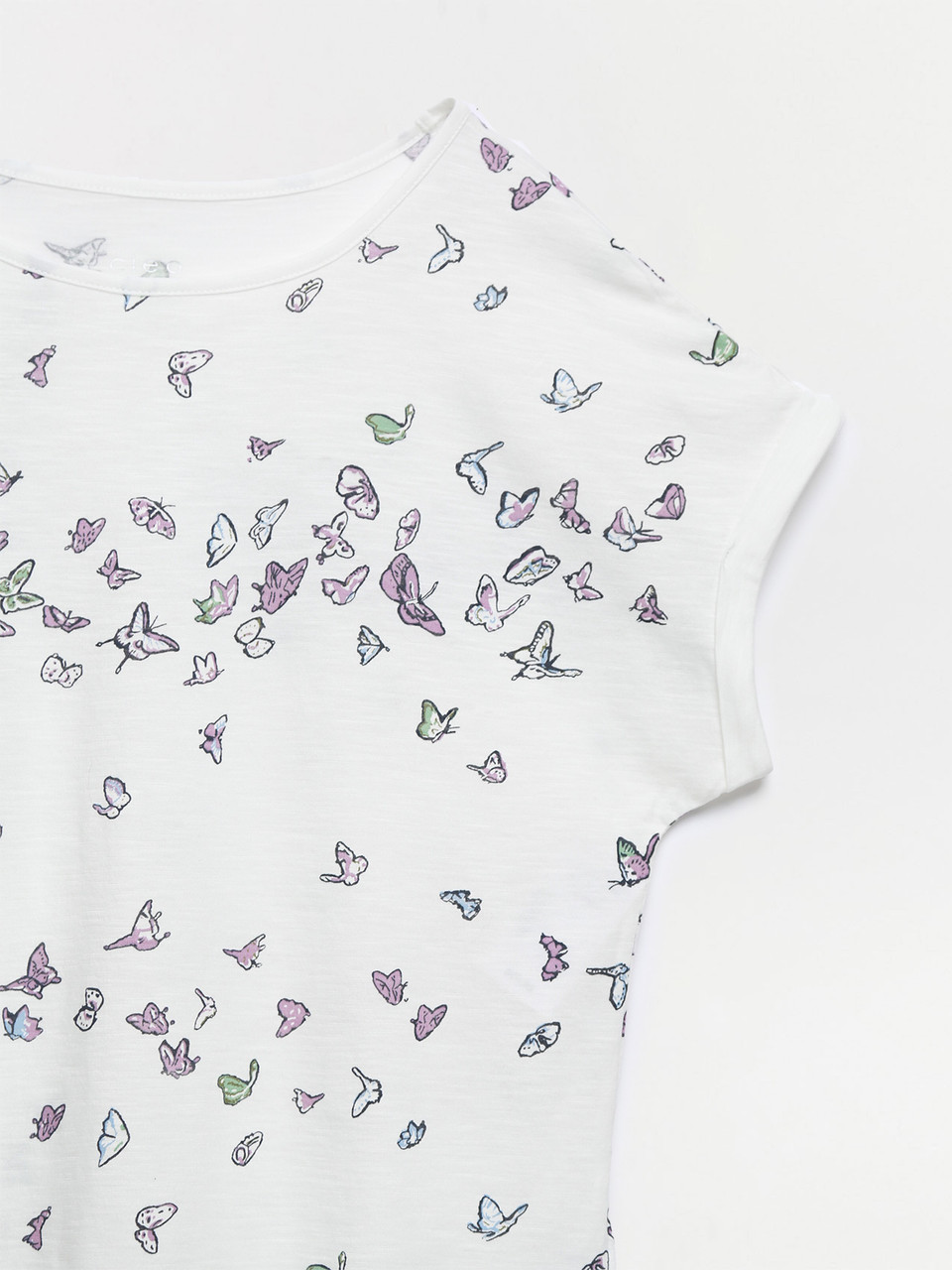 Boat Neck Butterfly T-Shirt