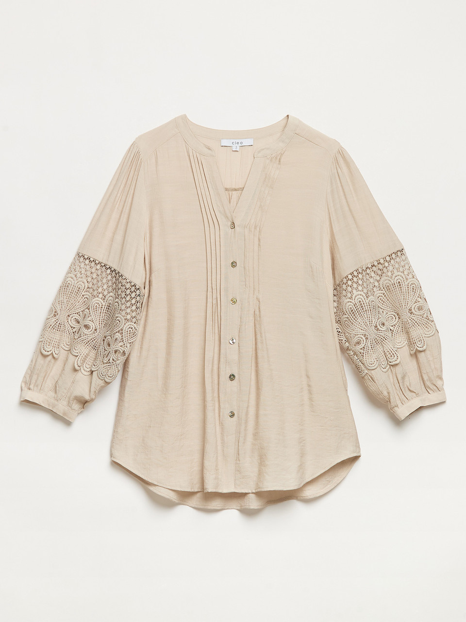 Crochet-Insert Button Blouse