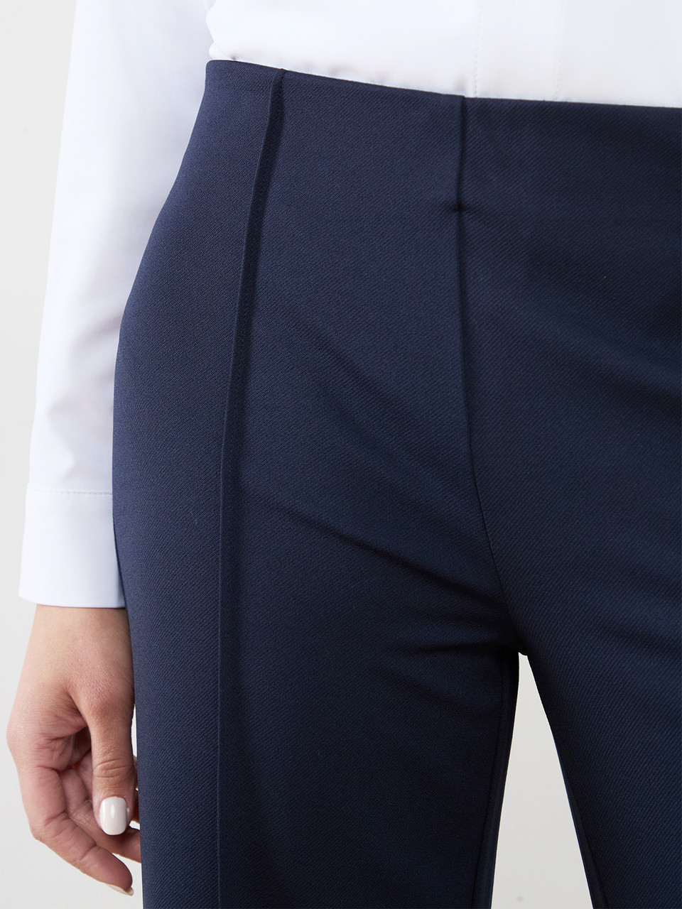 Trisha Navy Scuba Crepe Wide Leg Pants