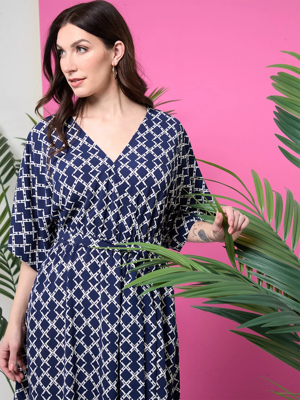 Bubble Crepe Wrap Maxi Dress