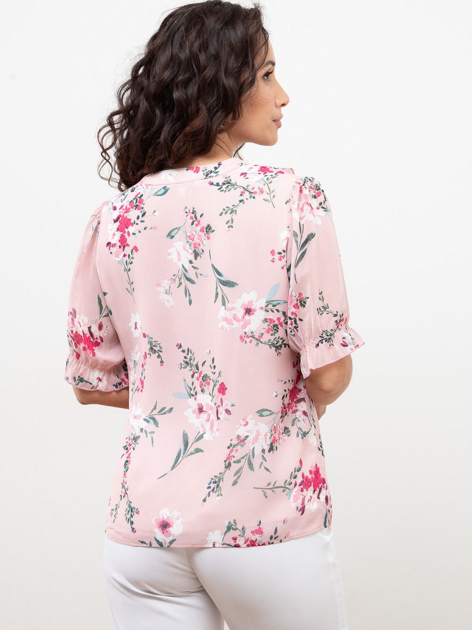 Petite Ruffle Chiffon Blouse