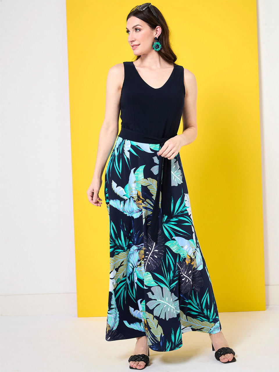 Tropical Print Maxi Dress