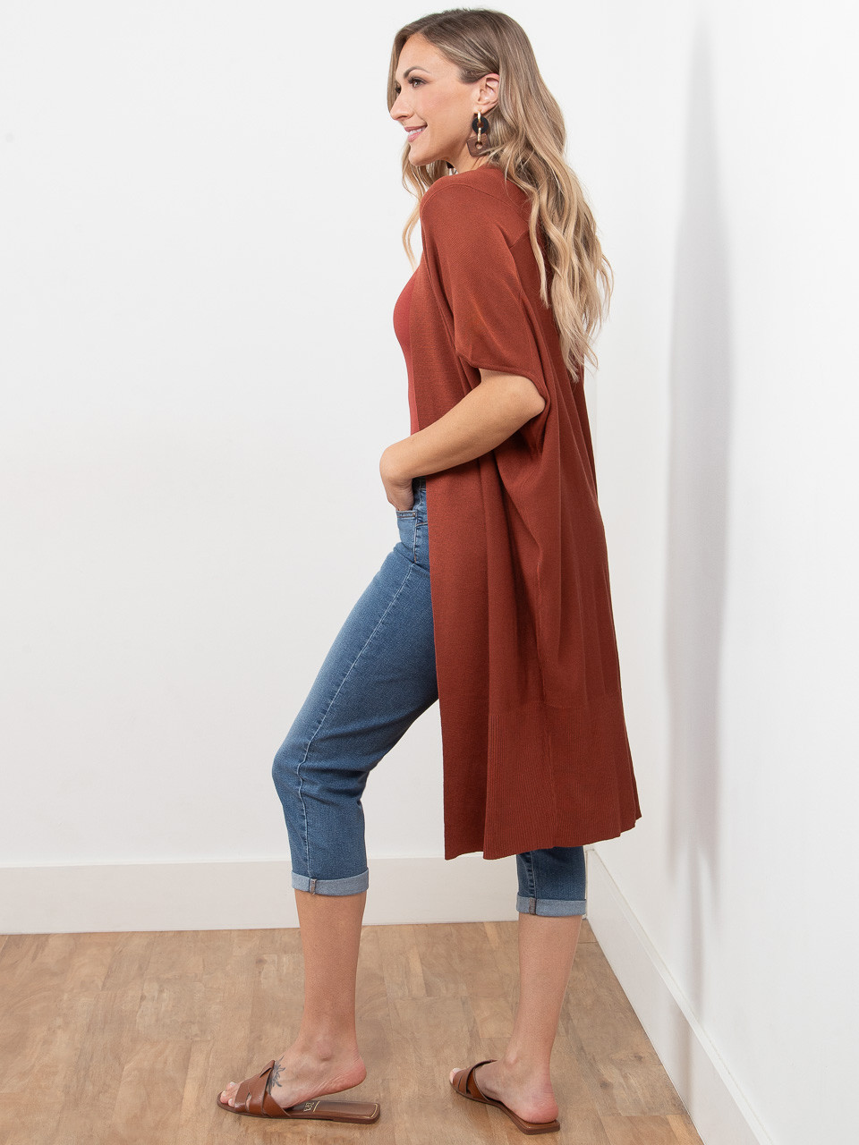 Long Knit Cocoon Cover Up