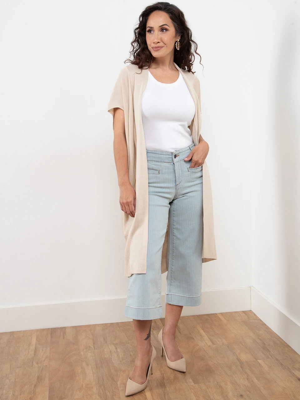 Petite Long Knit Cocoon Cover Up