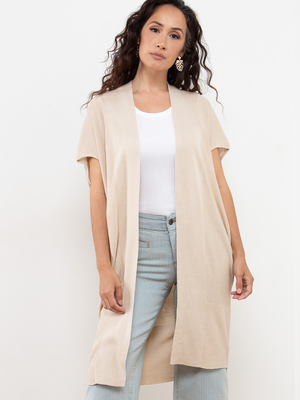 Petite Long Knit Cocoon Cover Up