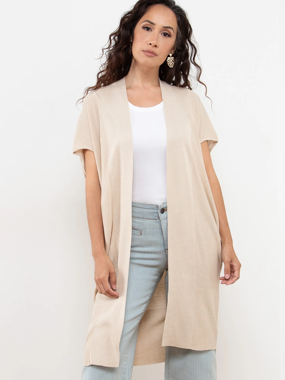 Petite Long Knit Cocoon Cover Up