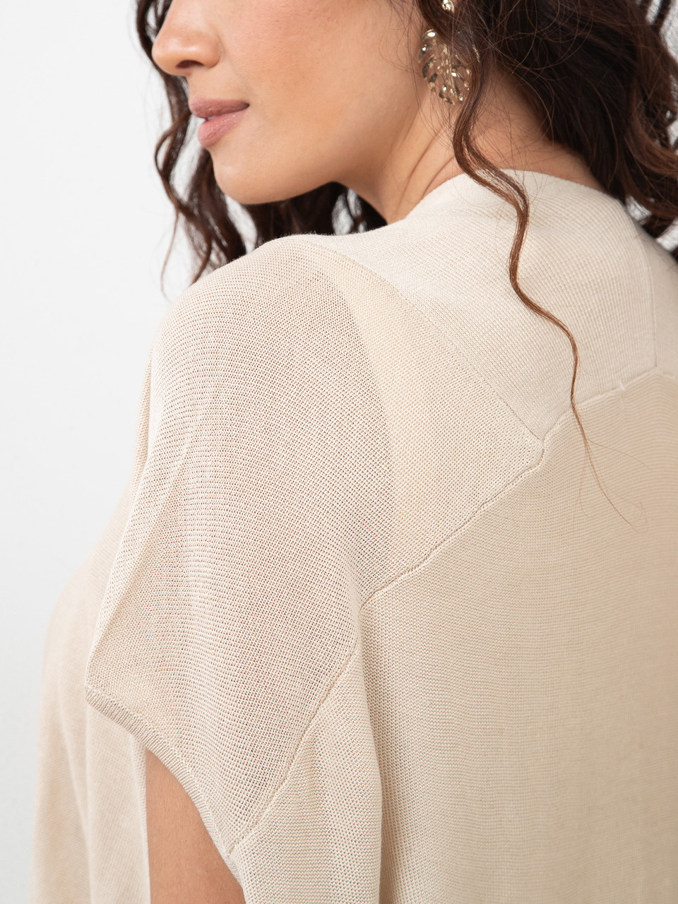 Petite Long Knit Cocoon Cover Up