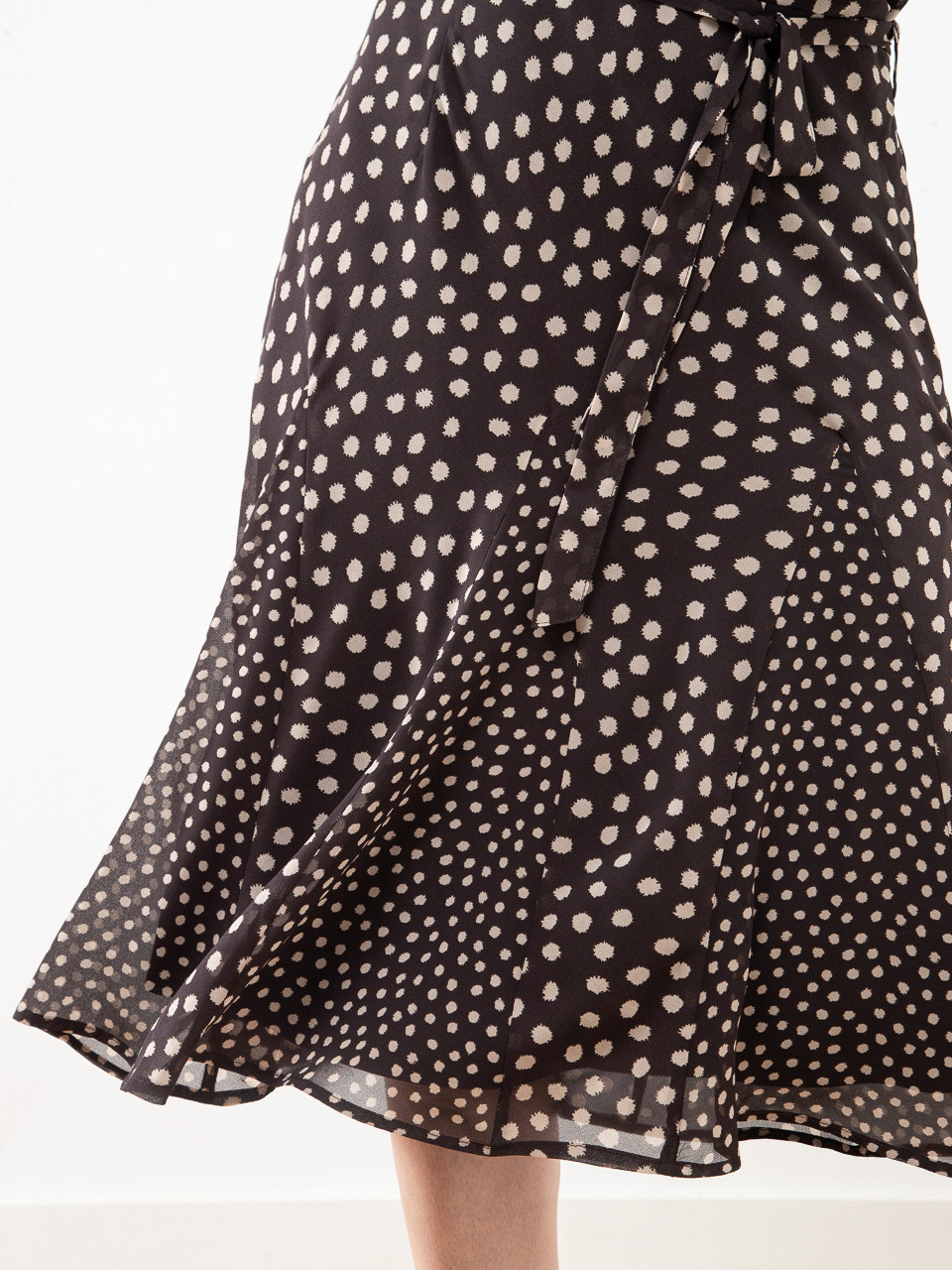 Chiffon Flutter Sleeve Mocha Dress