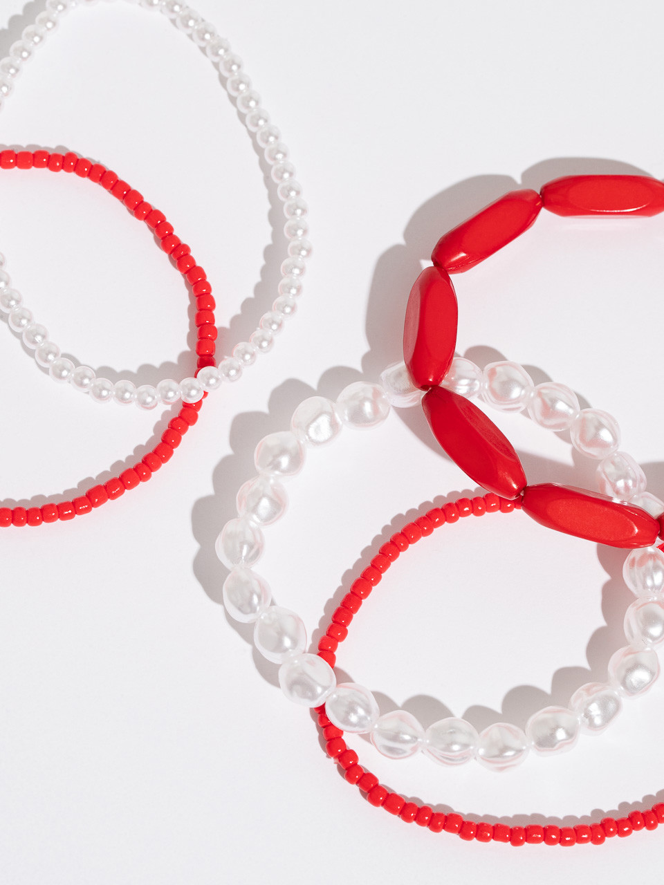 Crimson Multi Strand Chunky Bracelet