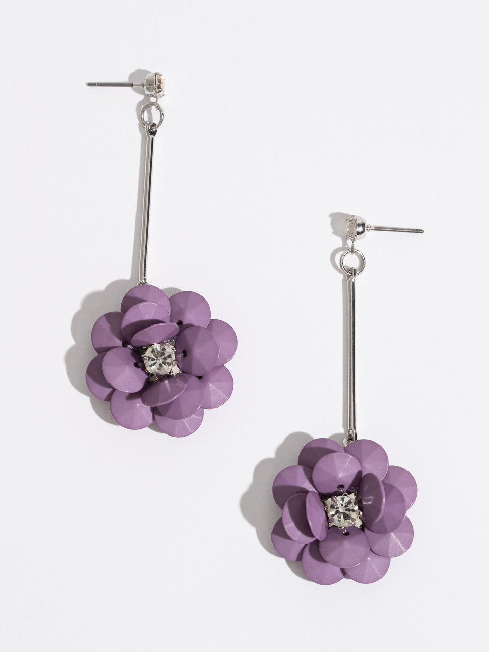 Dusty Purple 3D Flower Earrings