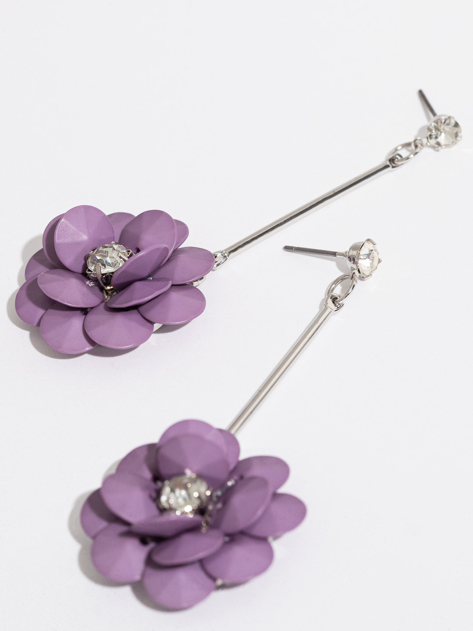 Dusty Purple 3D Flower Earrings