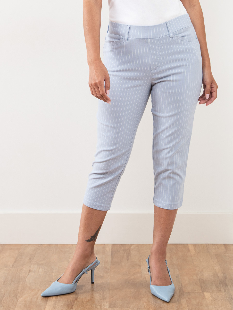 Emily Chambray Stripe Capri
