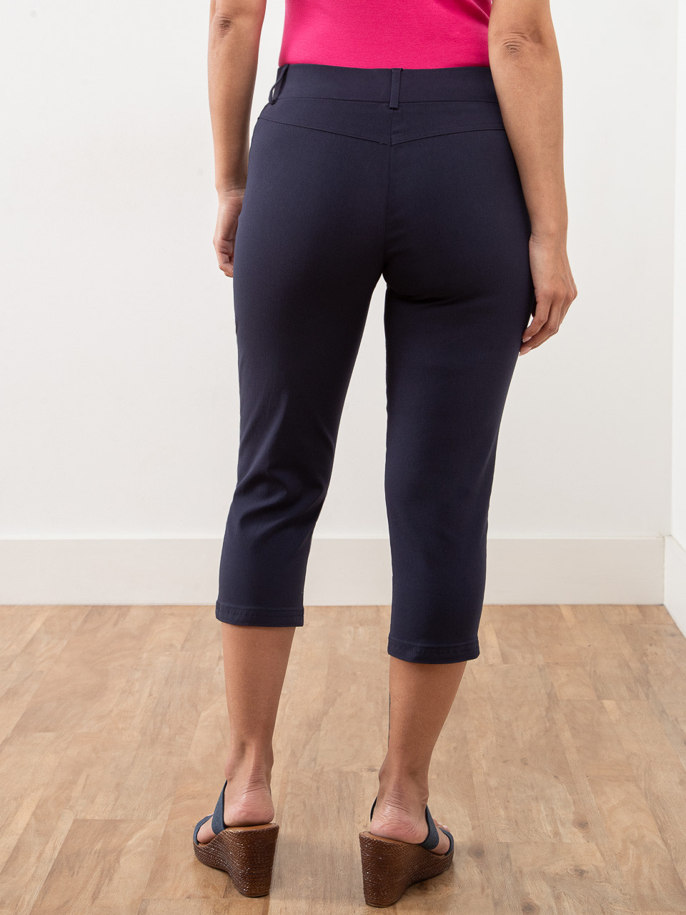 Emily Navy Microtwill Capris