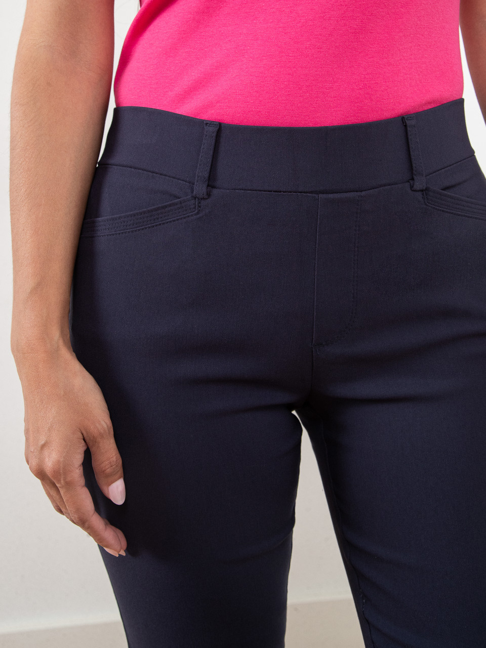 Emily Navy Microtwill Capris