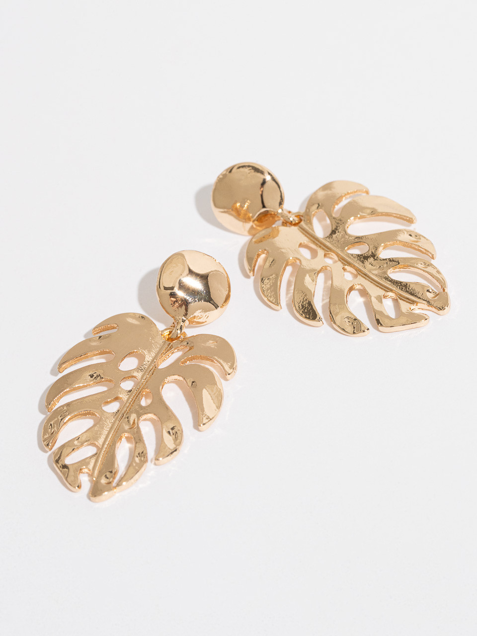 Gold Palm Leaf Earrings