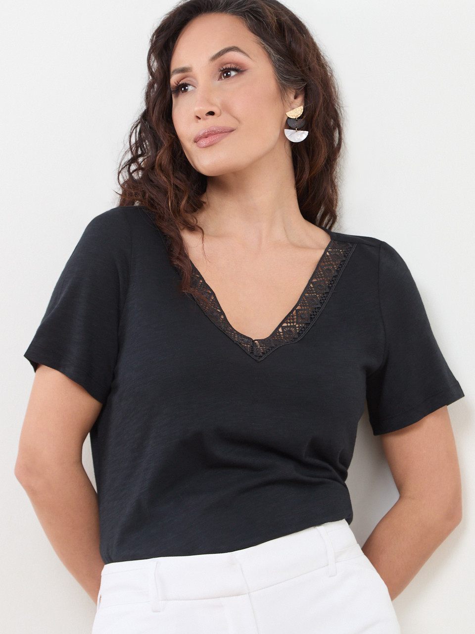 Gold/Black/Ivory Geo Shaped Earrings