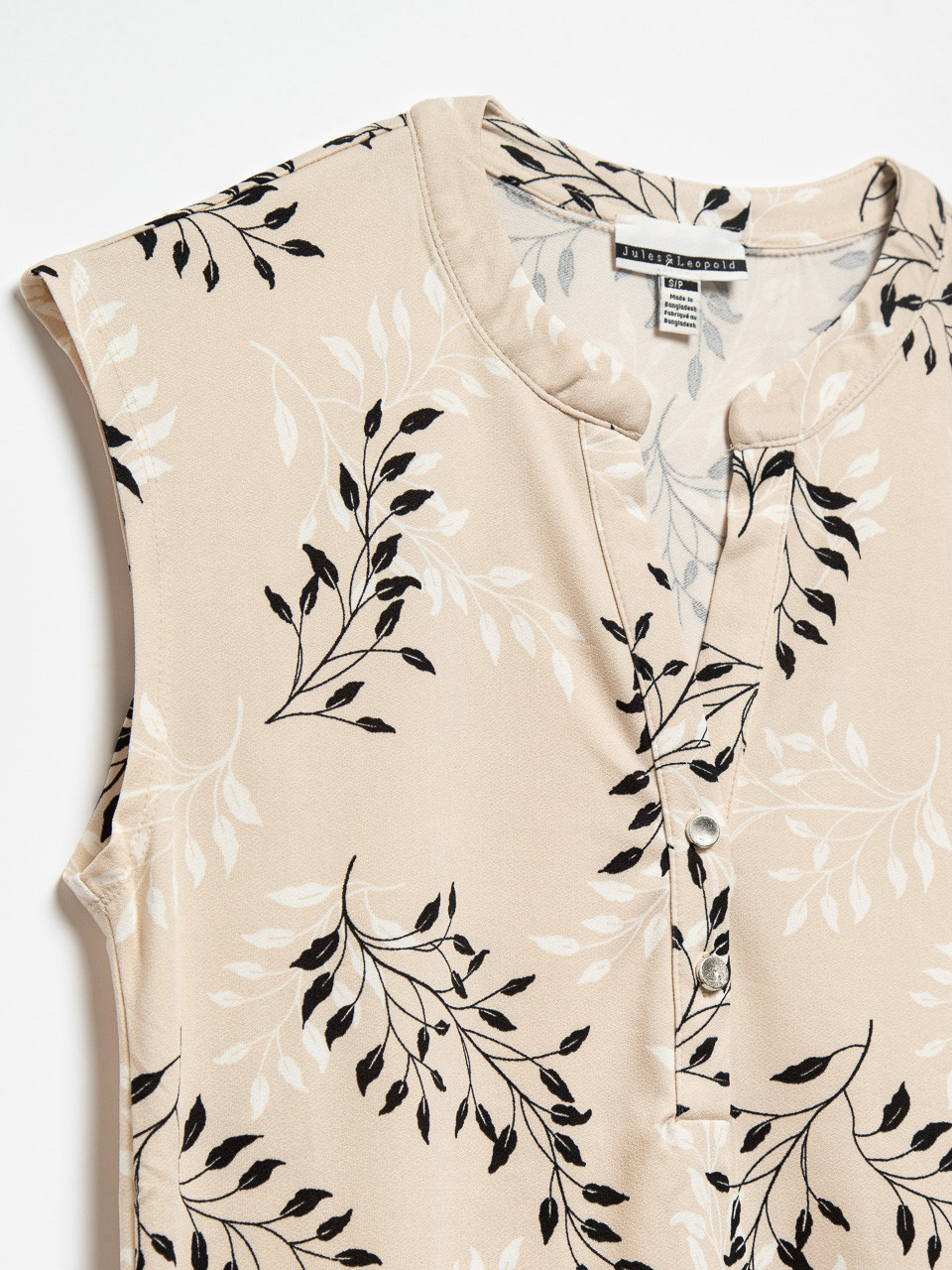 Ivory Cap Sleeve 2-Button Top by Jules & Leopold