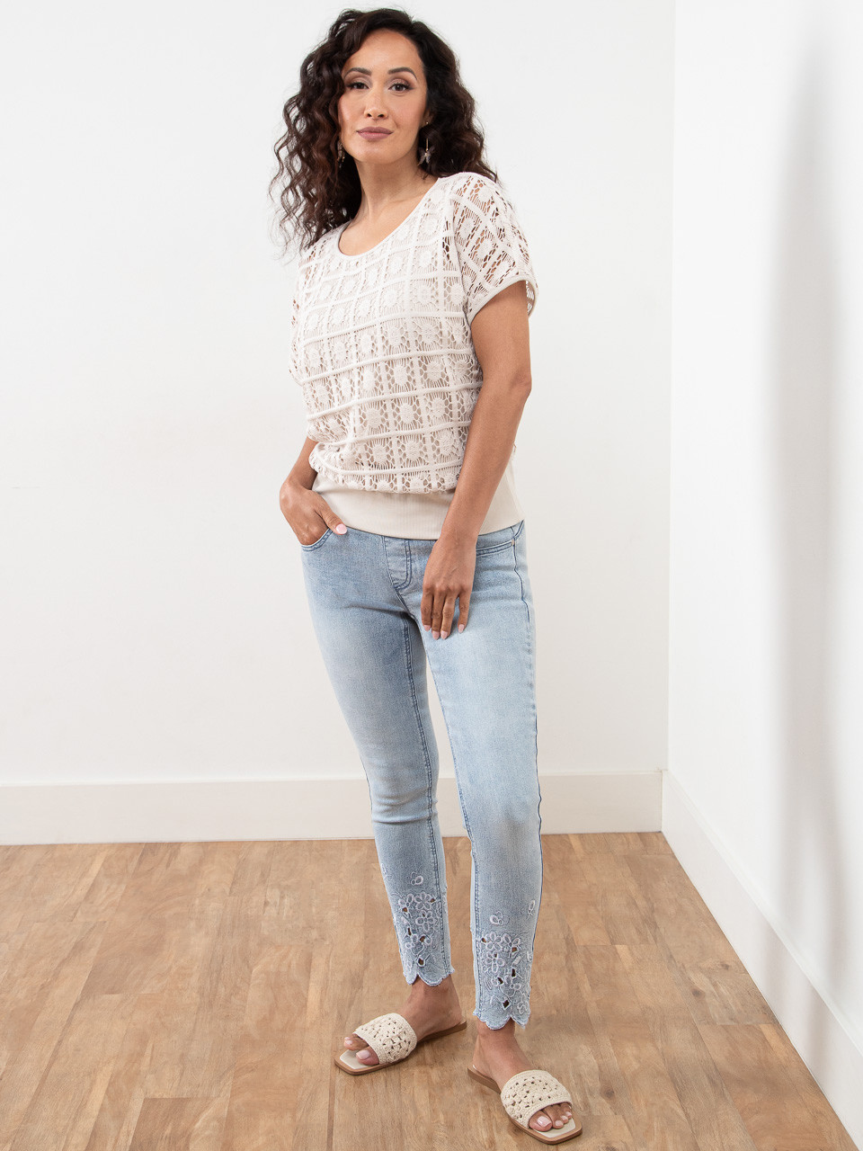 Petite Crochet Layered Top