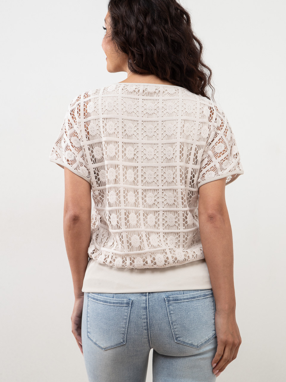 Petite Crochet Layered Top