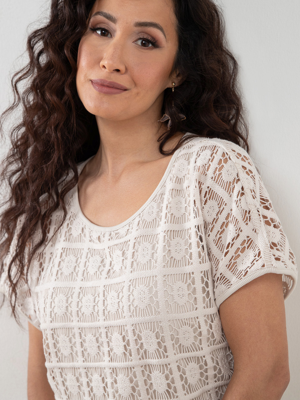 Petite Crochet Layered Top