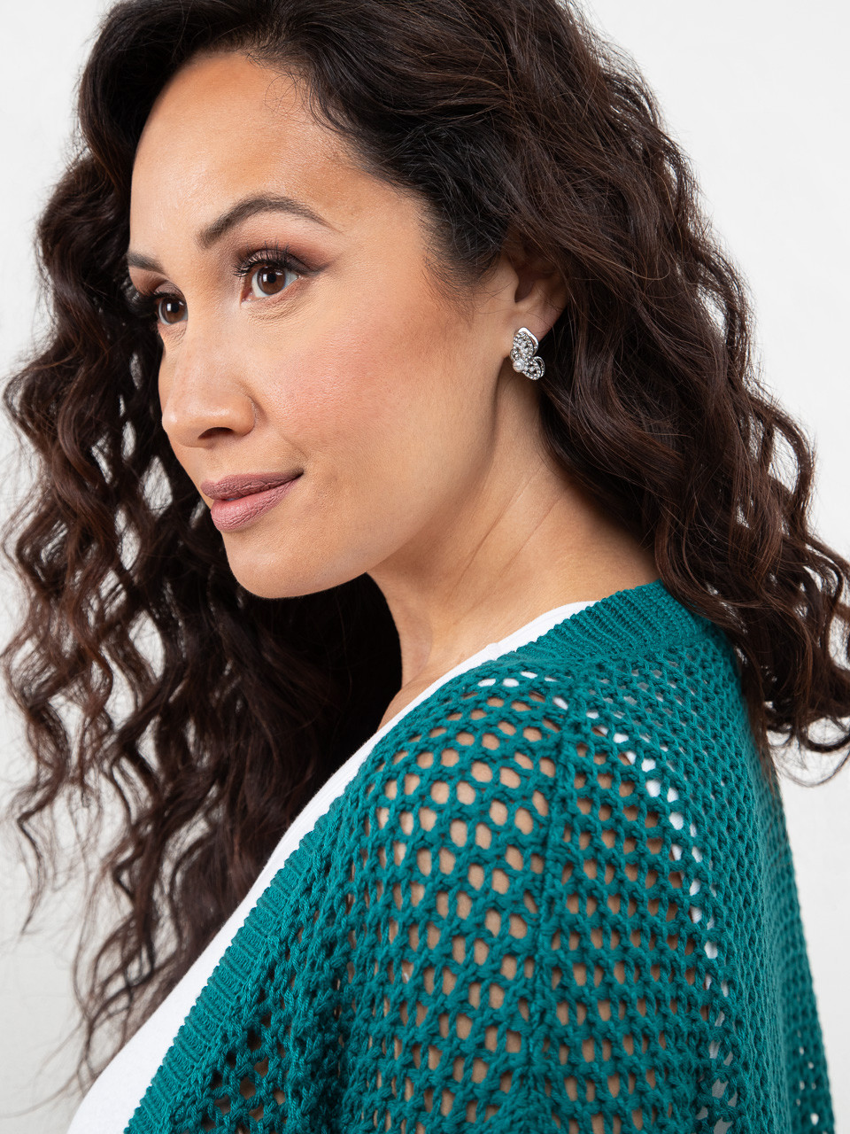 Silver & Pearl Butterfly Stud Earrings