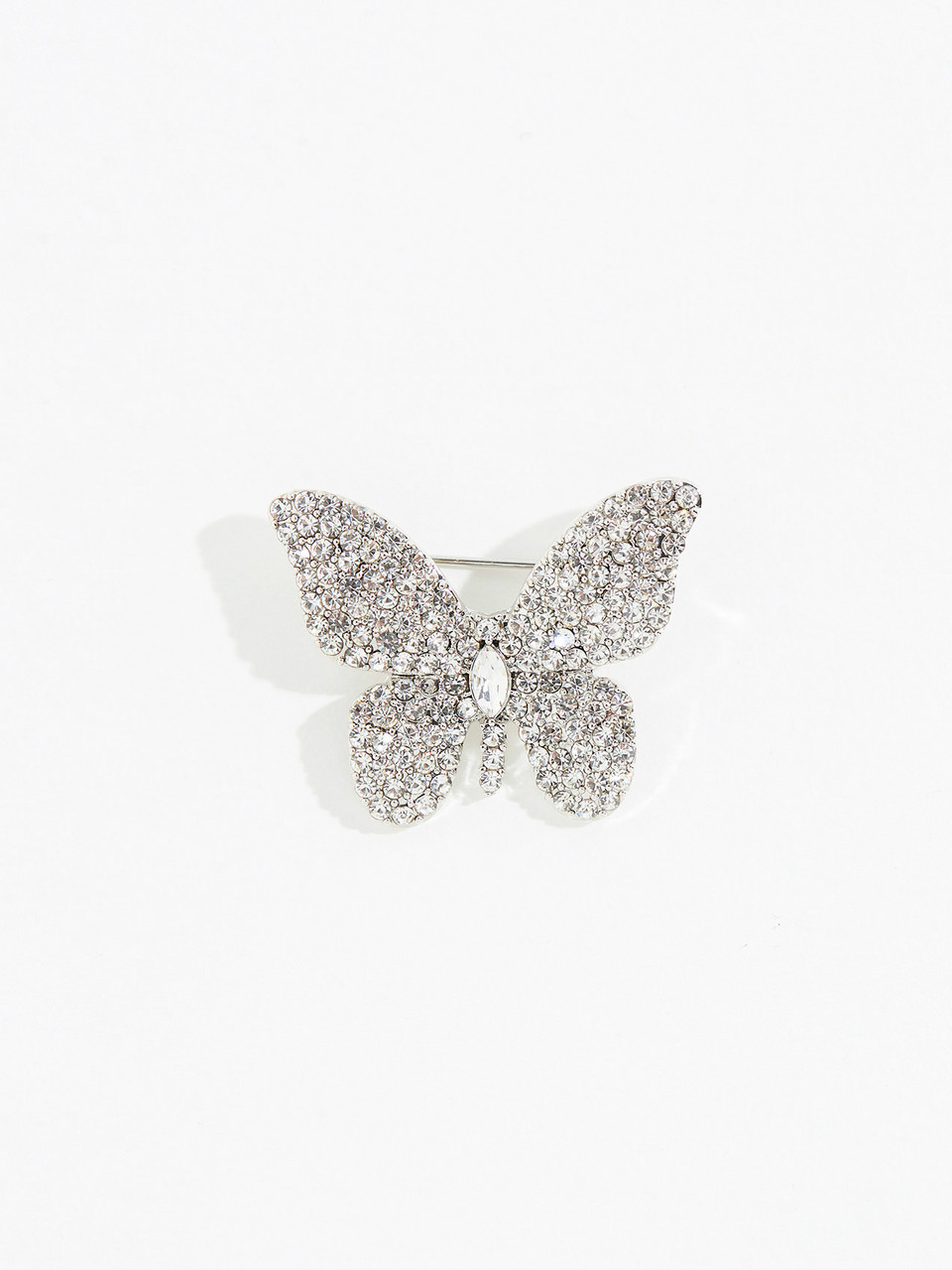 Silver Pave Butterfly Pin