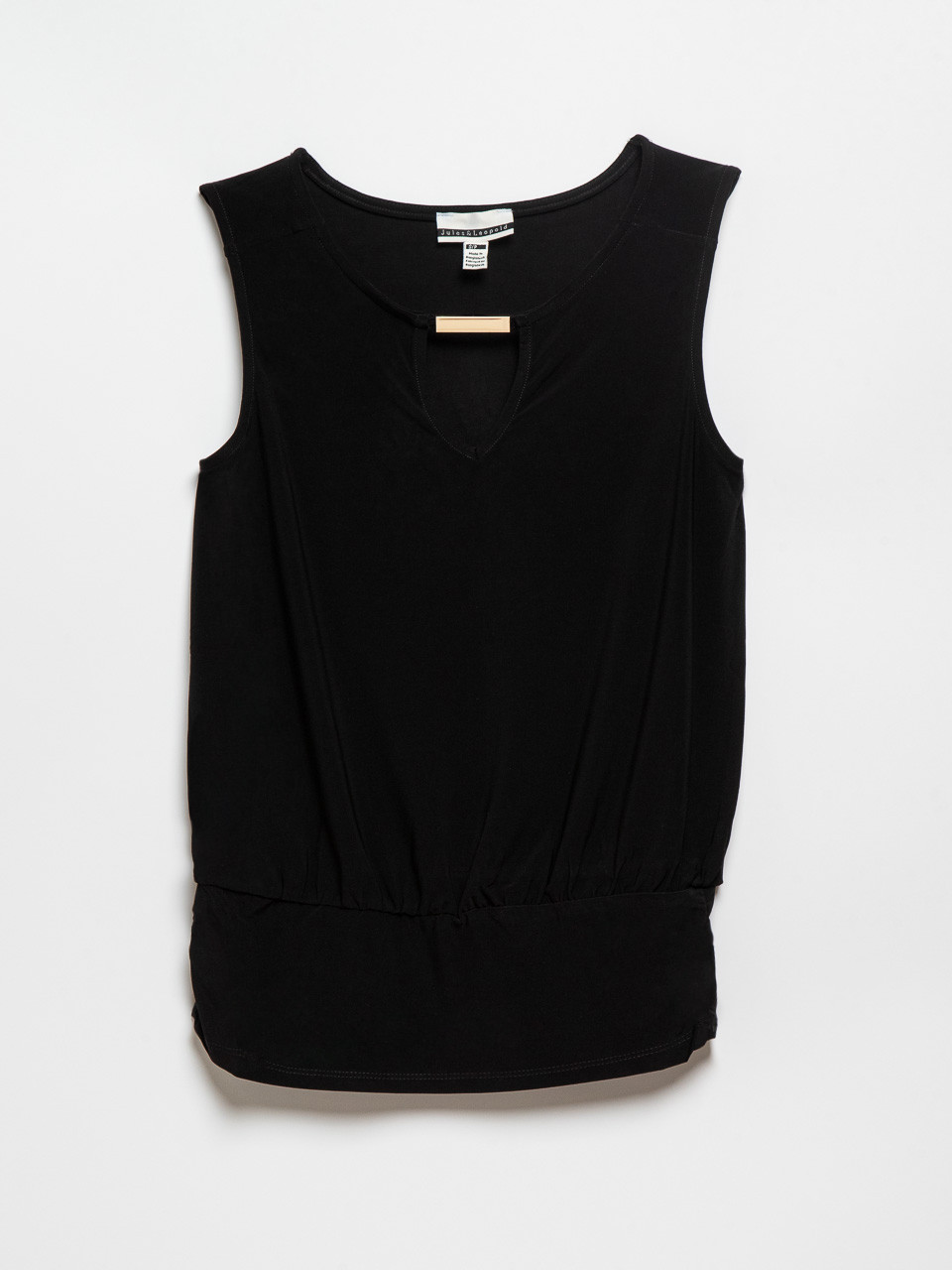 Sleeveless Black Top with Hardware by Jules & Leopold | Cleo
