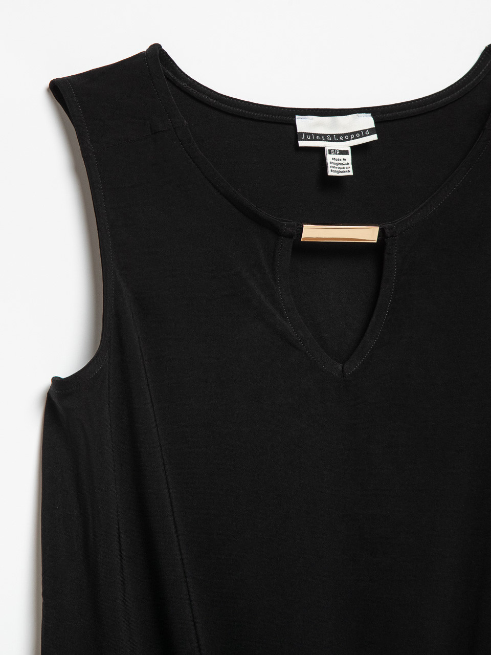 Sleeveless Black Top with Hardware by Jules & Leopold | Cleo