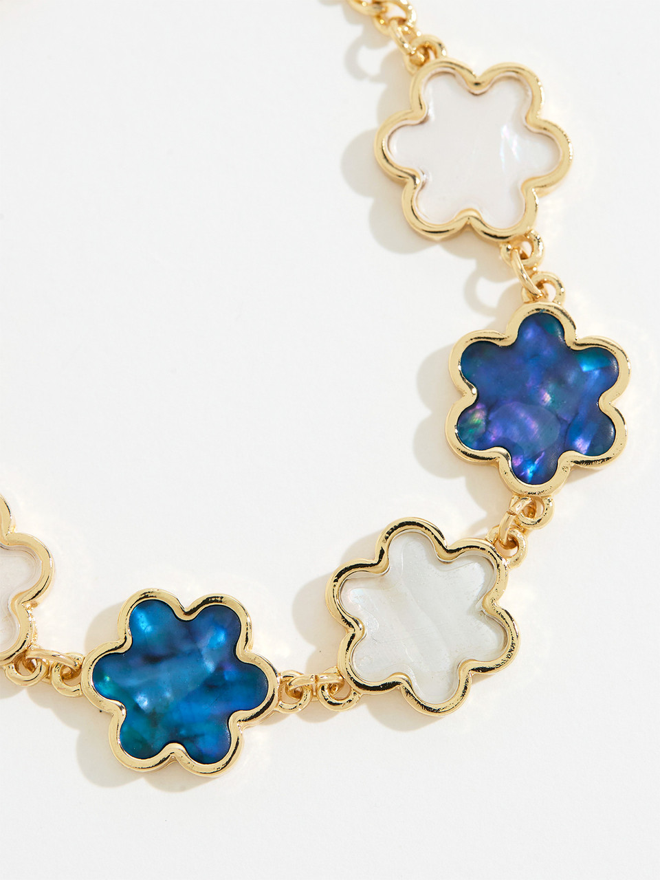 White & Navy Clover Bracelet