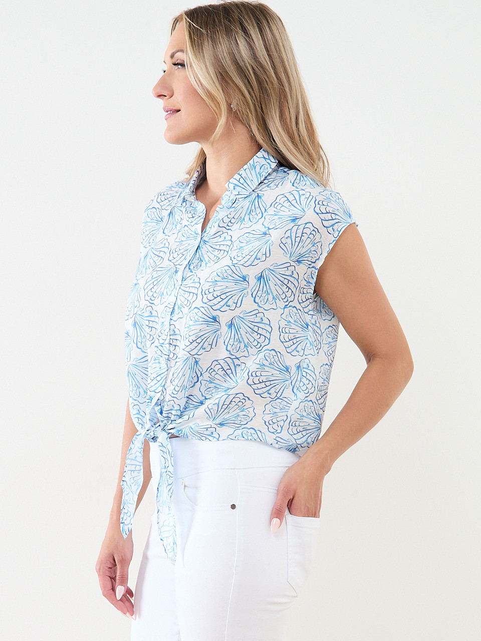 Haver + Blair Short Sleeve Tie Front Top