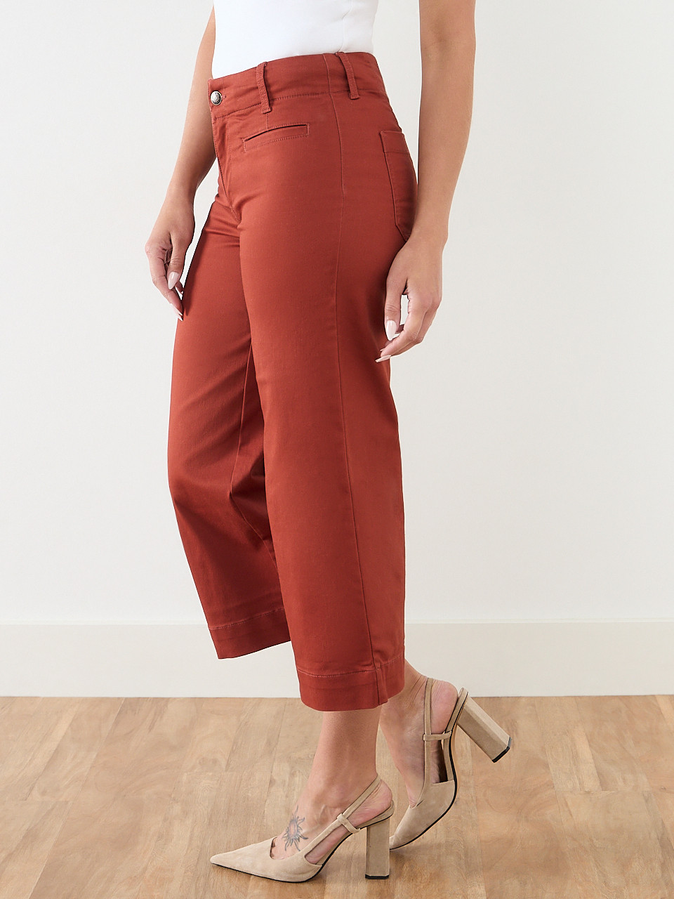 Haylie Terracotta Wide Leg Crop Pant