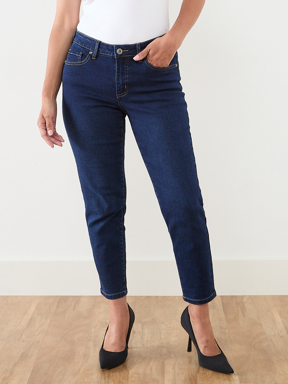 Lilly Dark Wash Slim Ankle Jeans