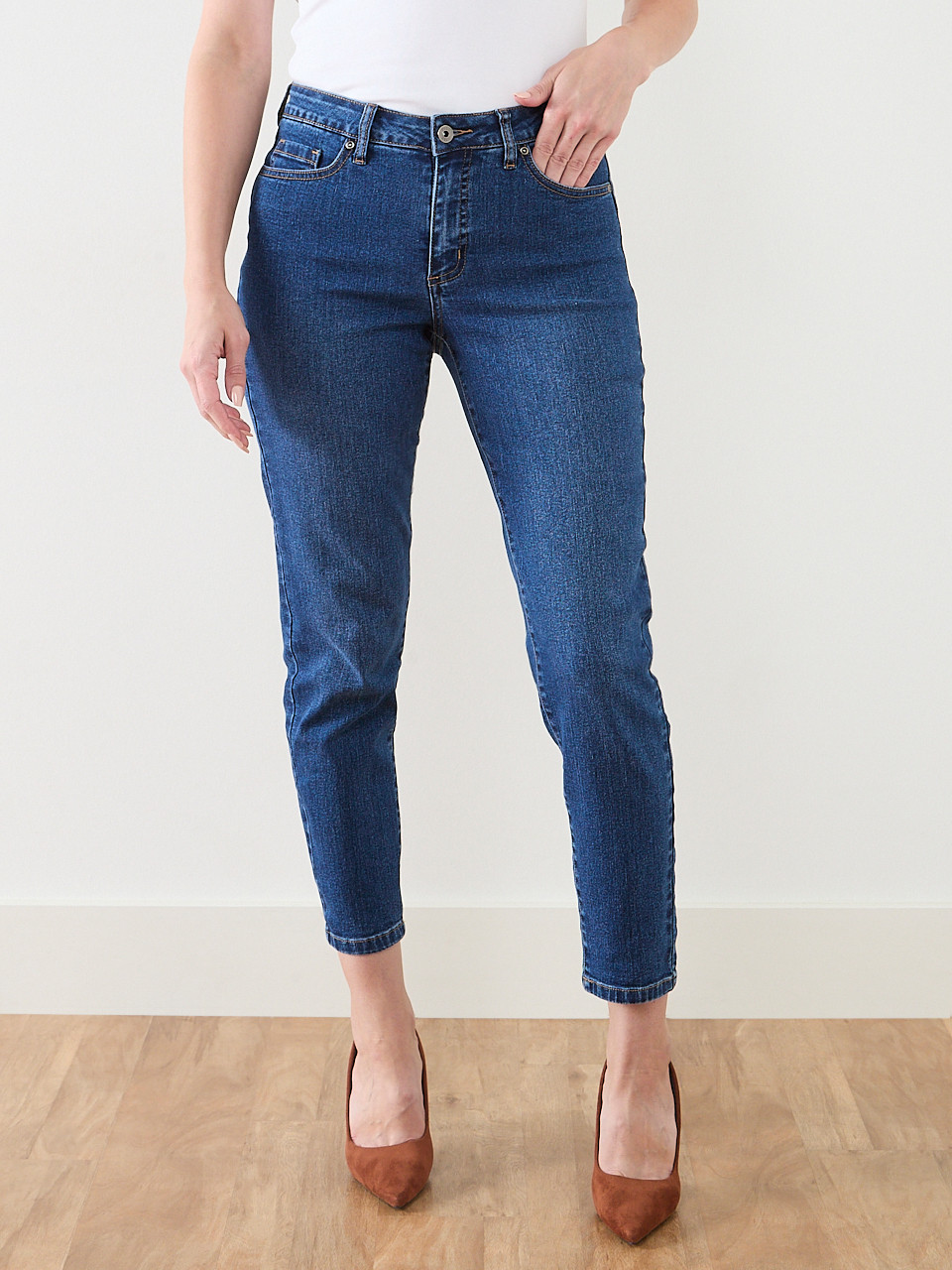 Lilly Mid Wash Slim Ankle Jean