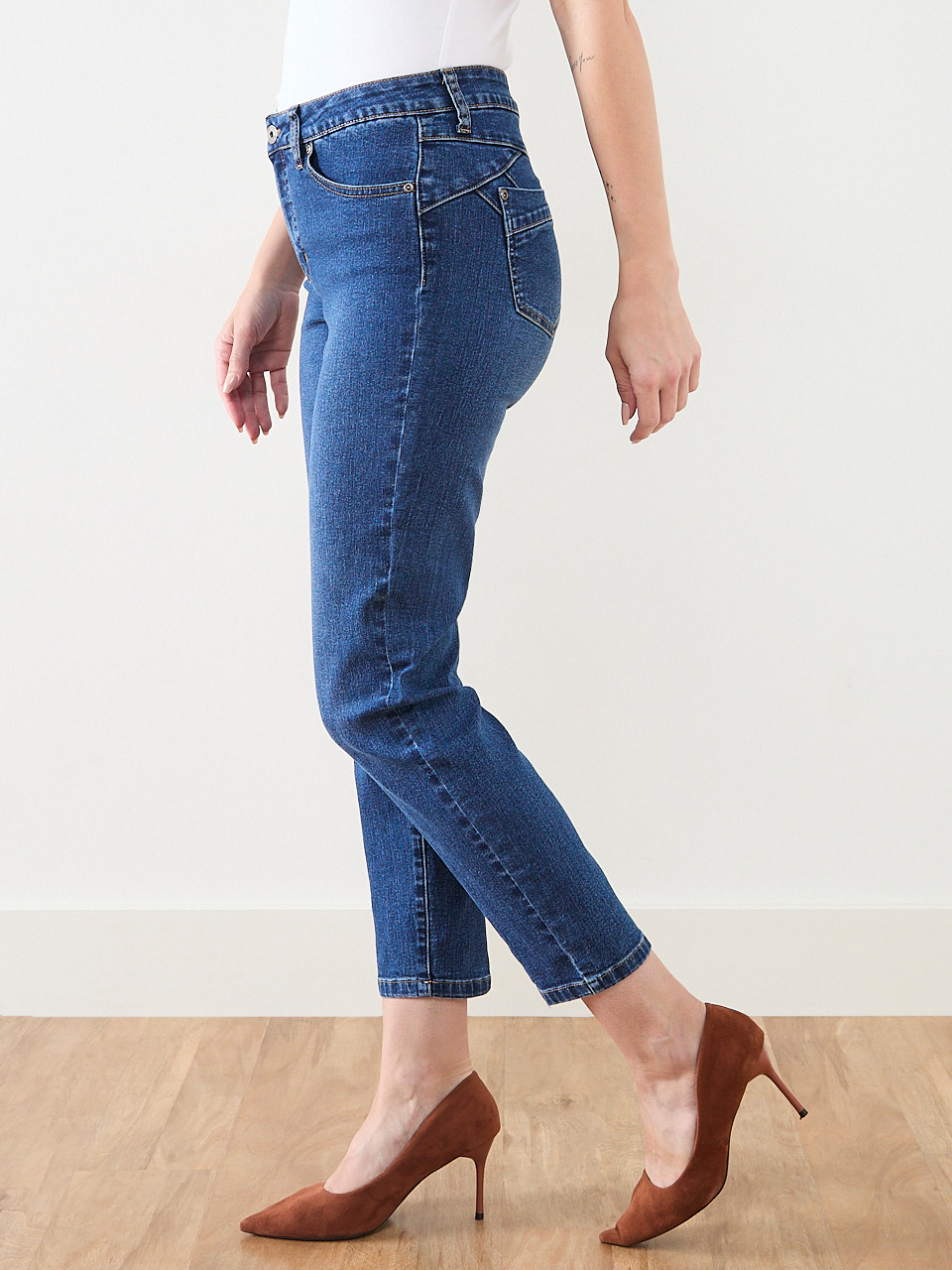 Lilly Mid Wash Slim Ankle Jean