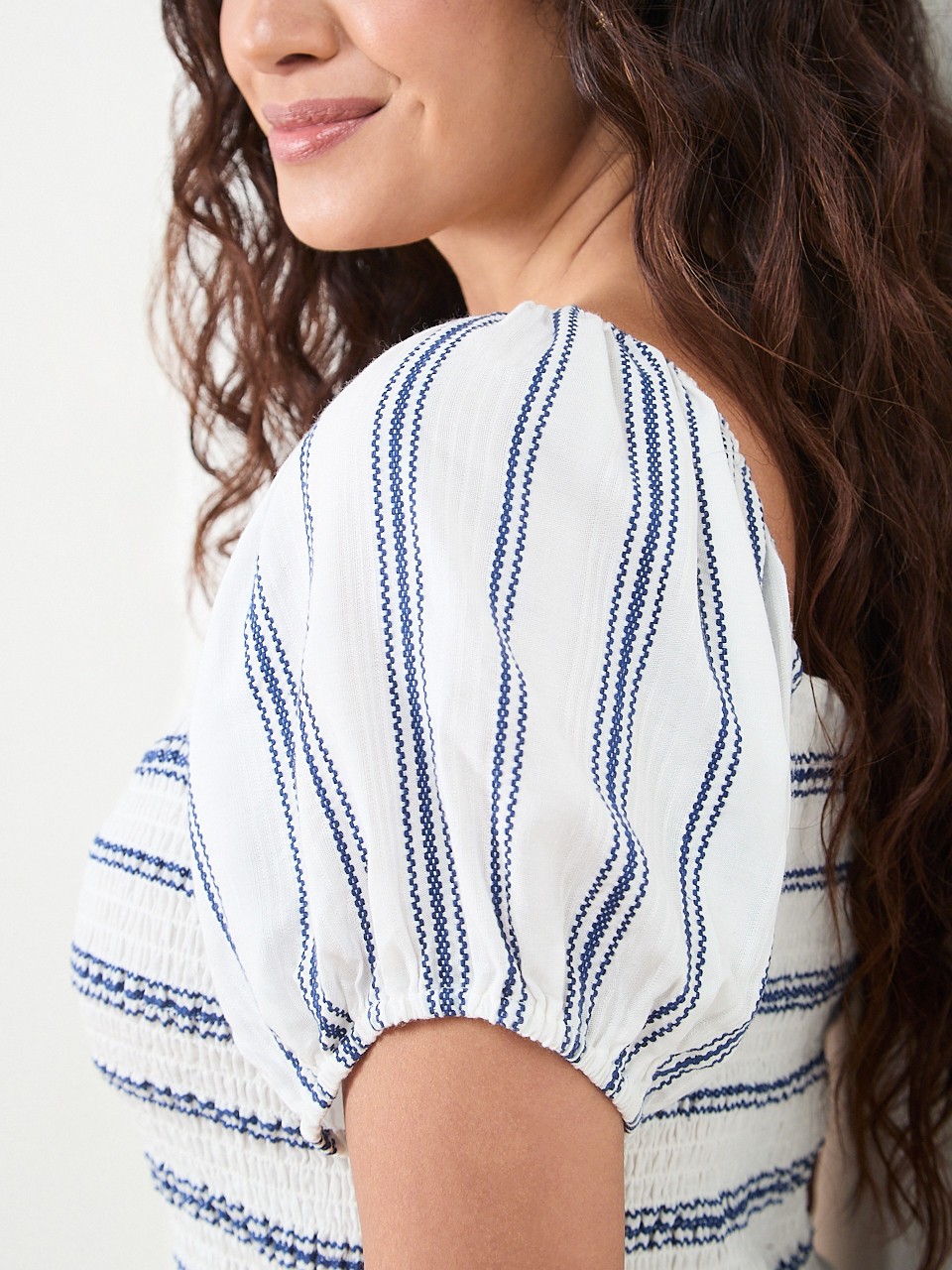 Petite Puff Sleeve Peplum Blouse