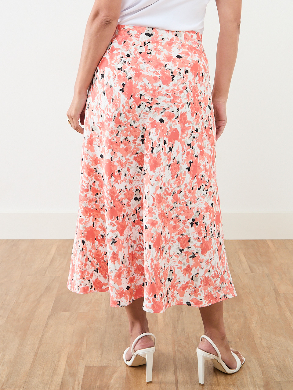 Petite Satin Back Crepe Midi Skirt