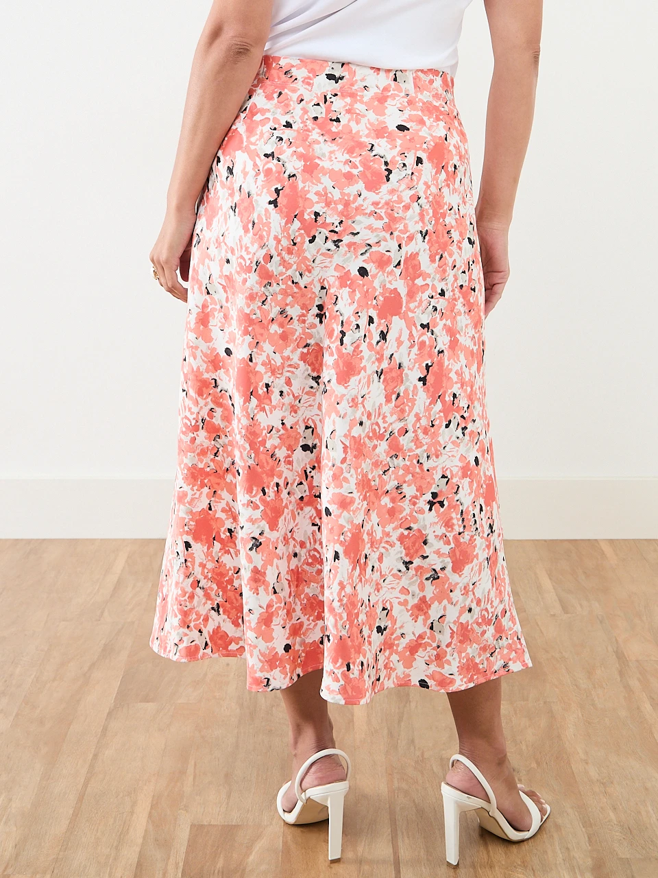 Petite Satin Back Crepe Midi Skirt