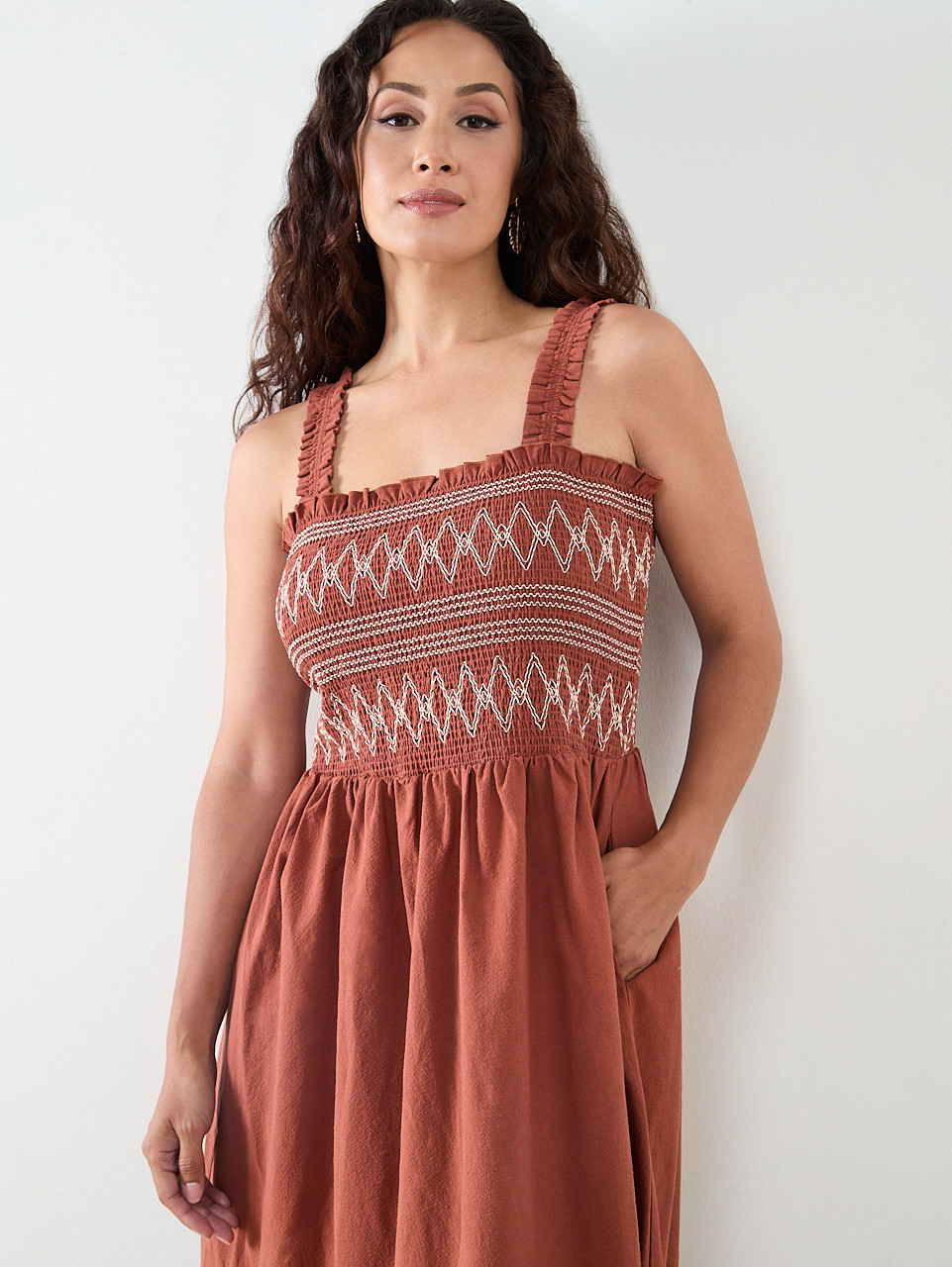 Petite Smocked Maxi Dress