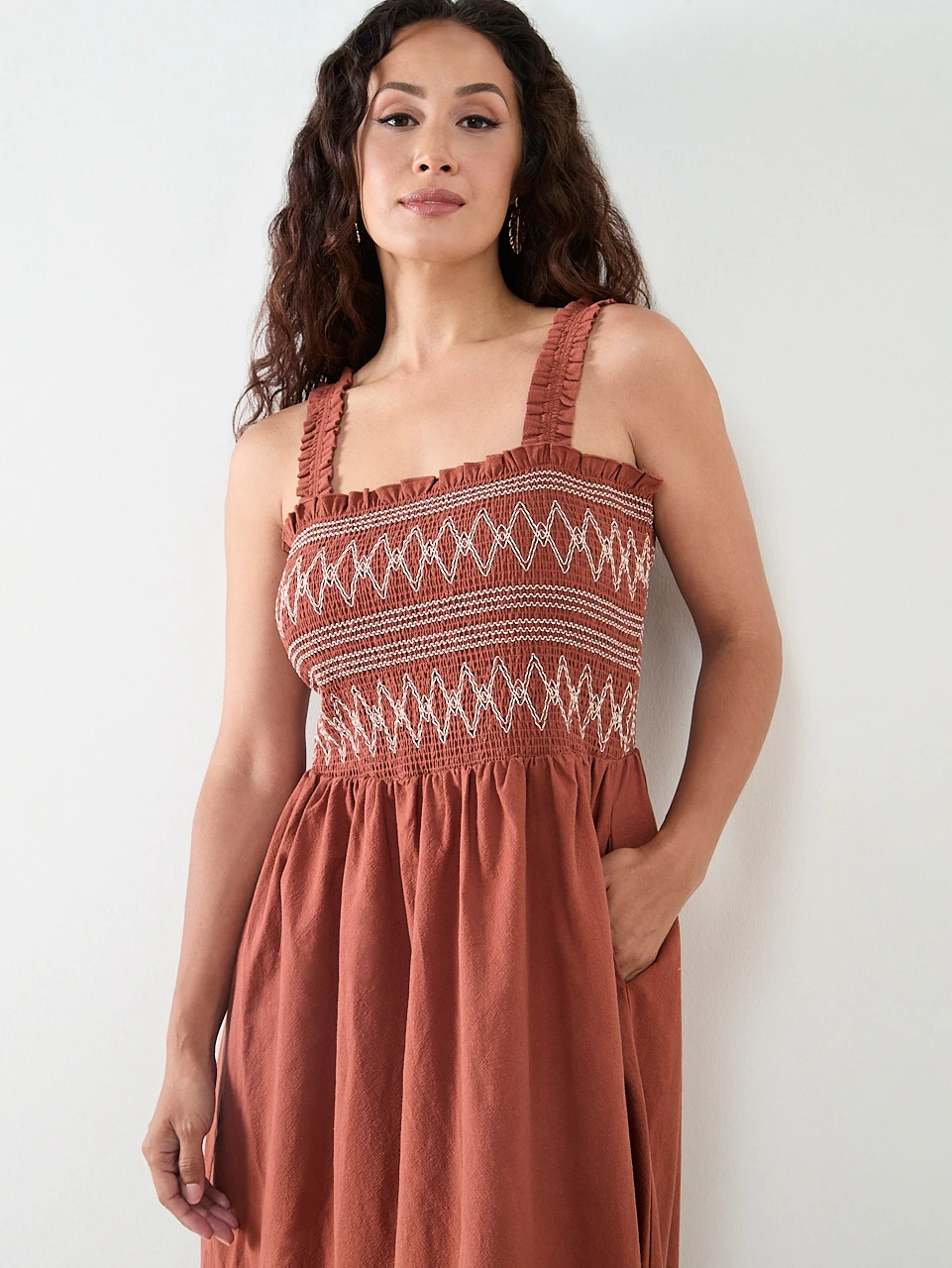 Petite Smocked Maxi Dress