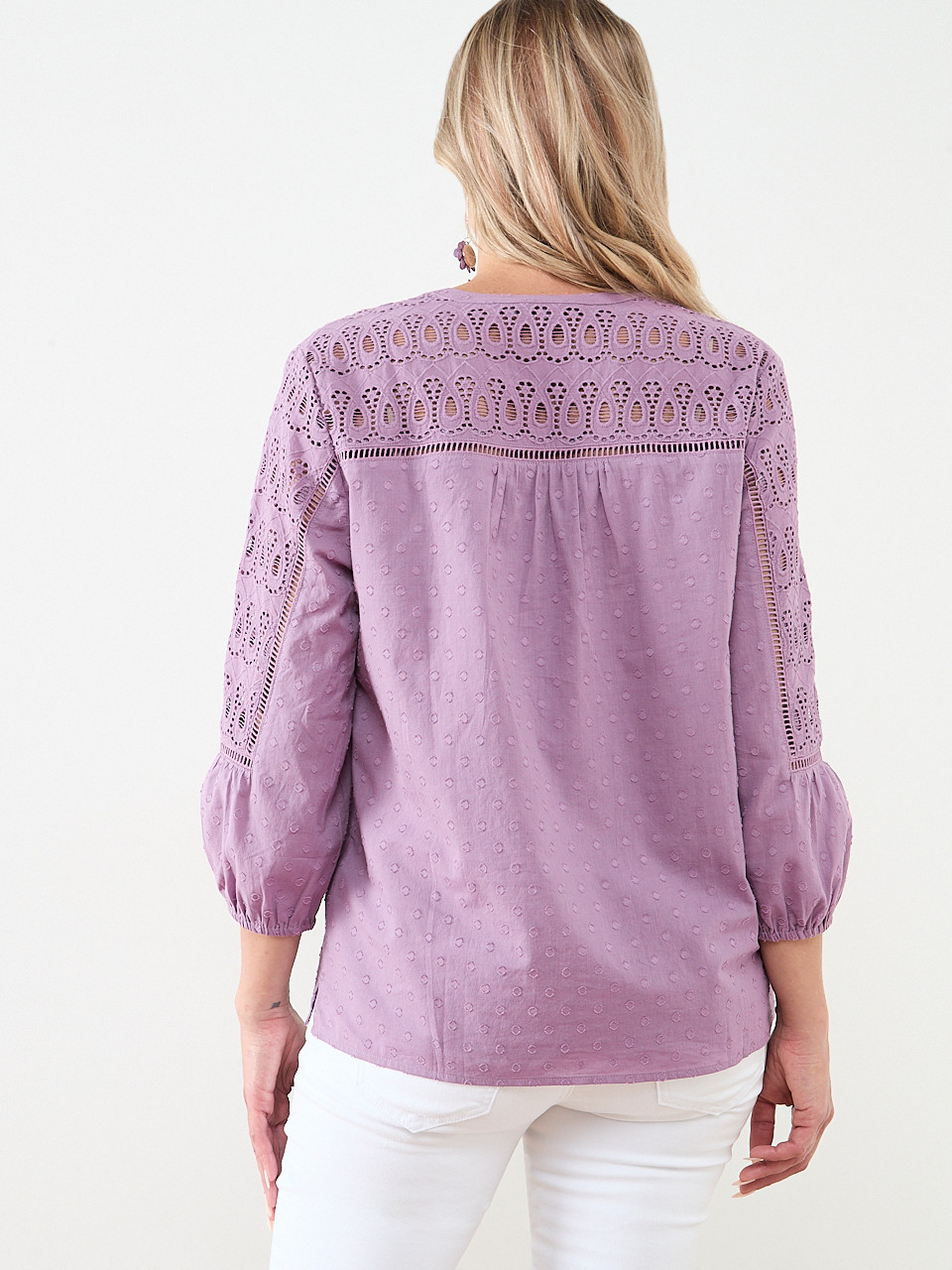 Relaxed Embroidered Popover Blouse