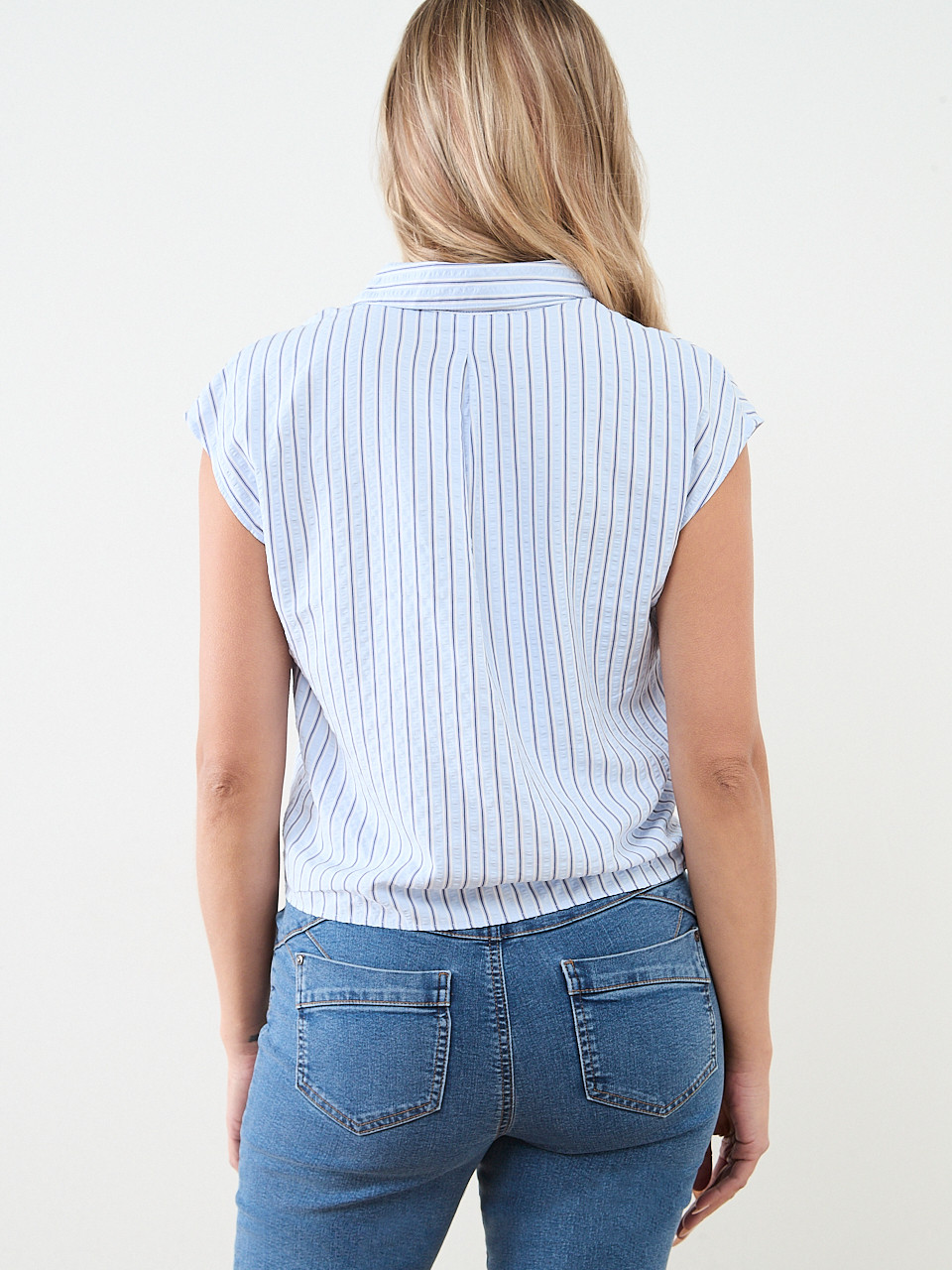 Tamara H. Button Front Tie Blouse