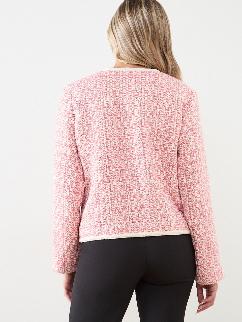 Tweed Braided Trim Blazer | Cleo