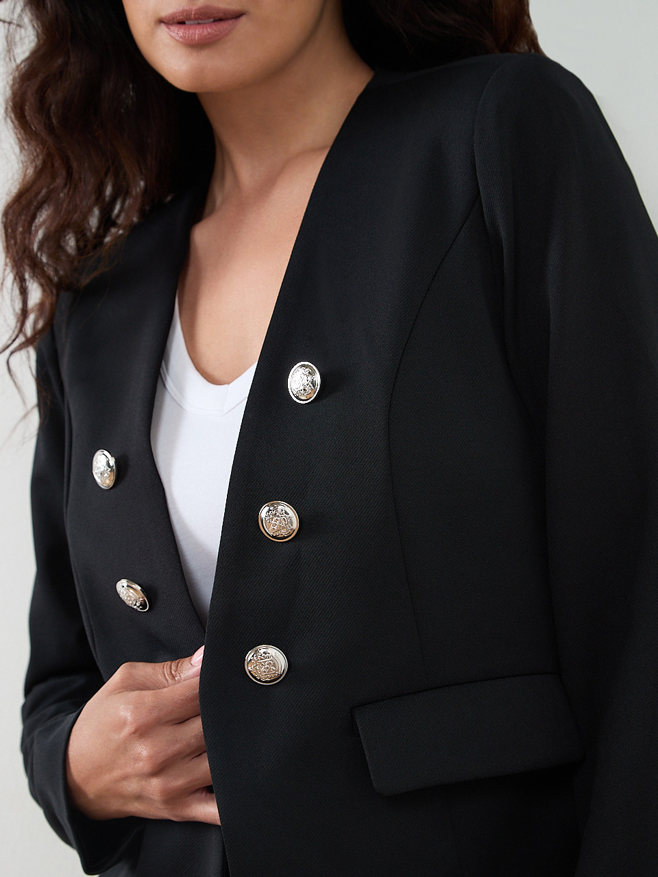 Liten Sailor collar coat ブラック Tweed sailor collar jacket – UOOYAA