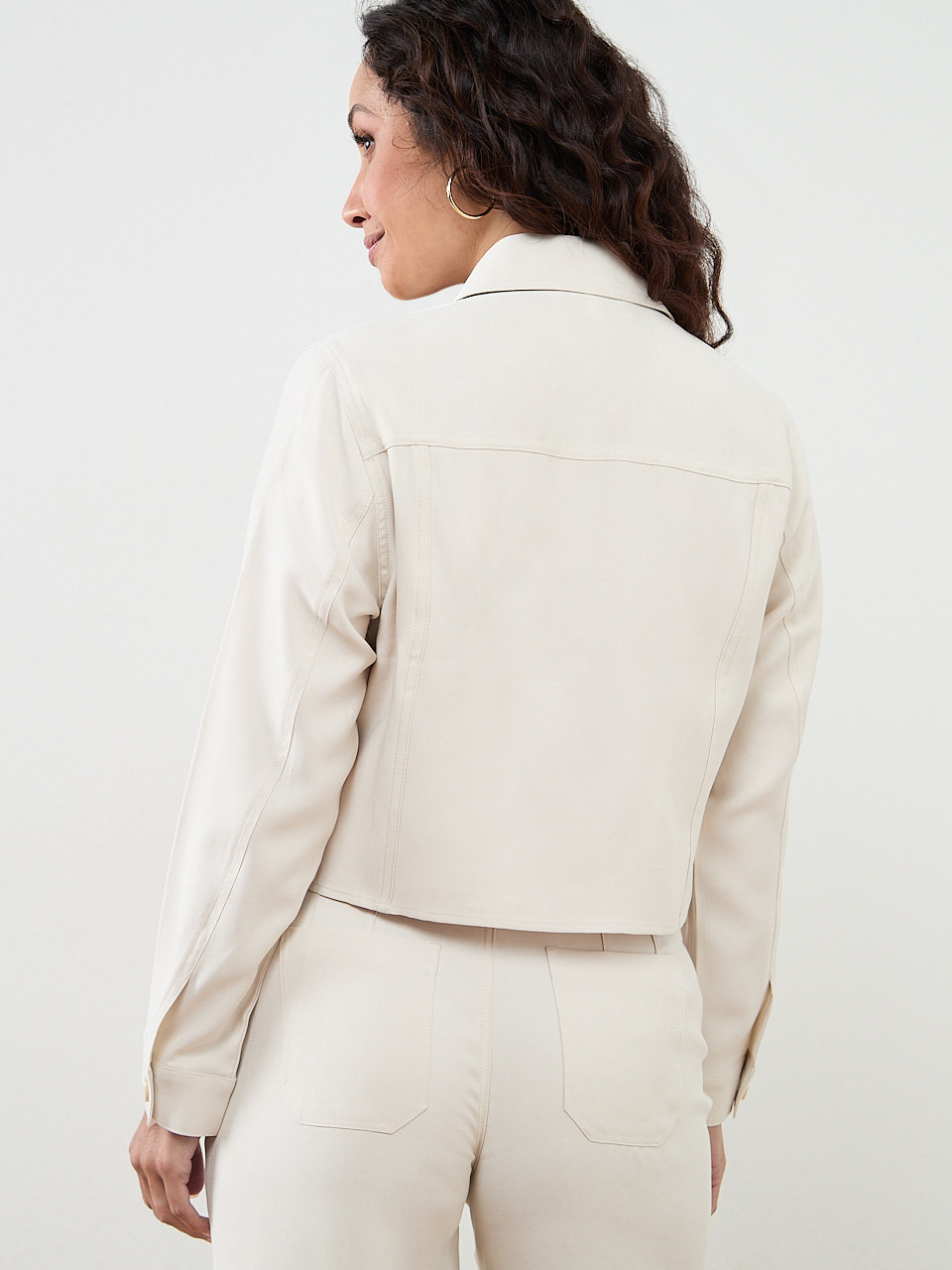 Crop Jacket in Stone